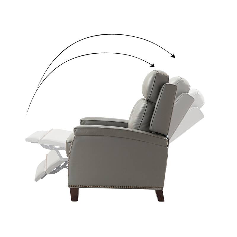 Gaspar Mid-Century Modern Pushback Recliner with Nailhead Trim by HULALA HOME