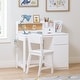 preview thumbnail 1 of 7, COSTARS Kids Desk and Chair Set, Kids Study Desk with Hutch for 5-12 Years Old, Student Writing Table Computer Workstation White