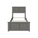 preview thumbnail 5 of 6, AFI Madison Twin XL Foundation Bed with Matching Footboard & Charging Station in Grey