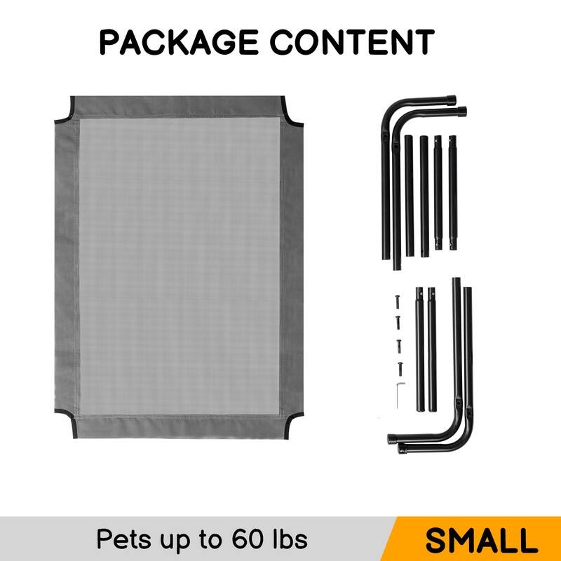 43 in. x 26 in. Iron Frame Mesh Top Outdoor Dog Cot - 43 in. x 16 in. x 8 in.