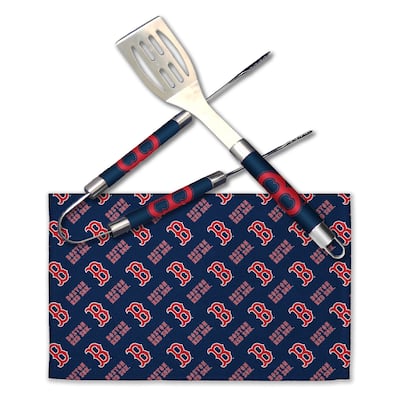 MLB Boston Red Sox 3-Piece BBQ Utensil Set 17.25 6 11 x 18 Inches