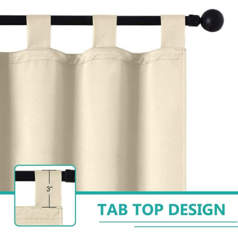 DCP Indoor/Outdoor Single Drape Solid Tab Top Waterproof Outdoor Curtain