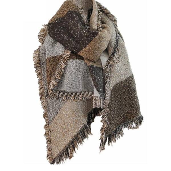 Shop Winter Fashion Women Blanket Scarf Female Cashmere Wool Scarf
