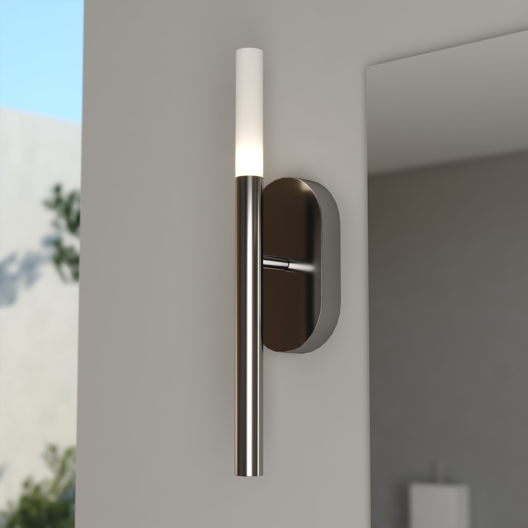 VAXCEL Fulton 1 Light Integrated LED Contemporary Wall Sconce White Acrylic