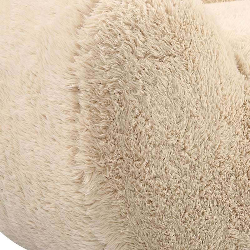 Uttermost Abide Rounded Sheepskin Sofa - 96"W x 31"H x 42"D 