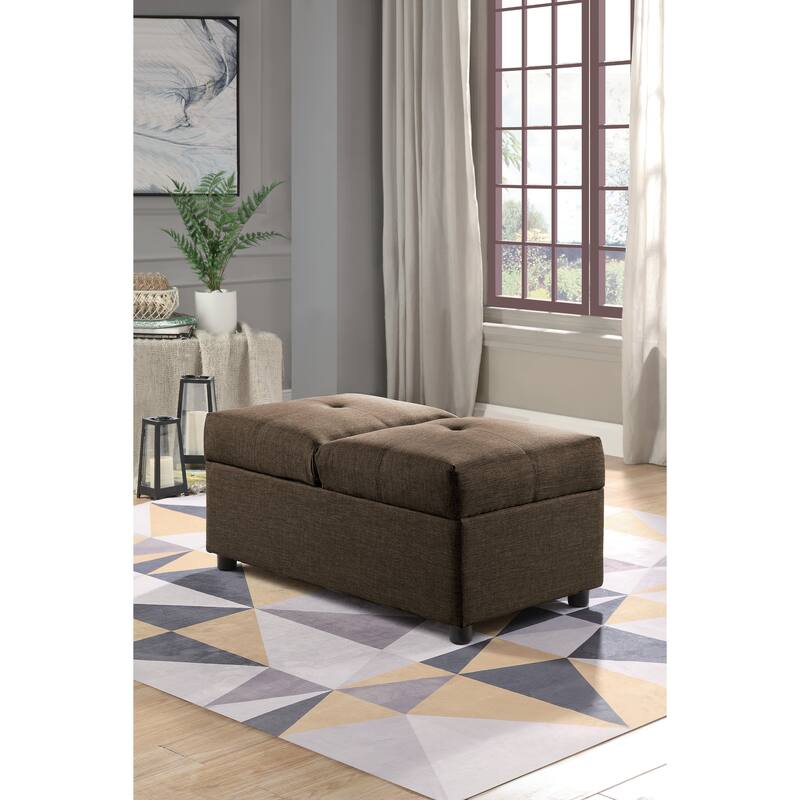 Stylish 1pc Storage Ottoman Convertible Chair Foam Cushioned Fabric Upholstered Solid Wood Plywood Frame Living Room Furniture