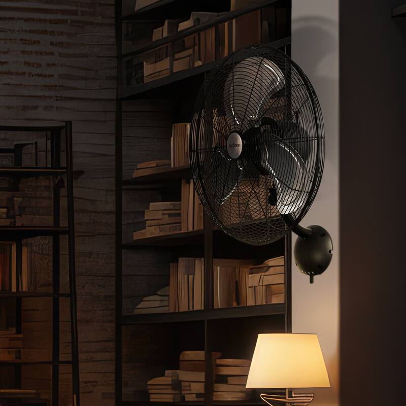 Hurricane 20 Inch Pro Commercial Grade Classic Oscillating Wall Mount Fan, Black