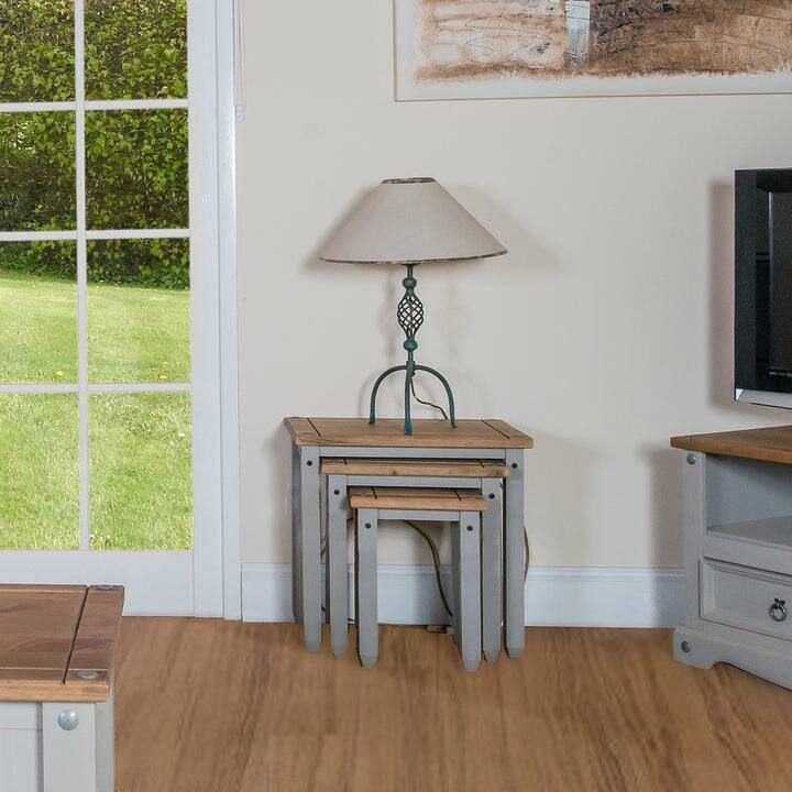 Wood Nest of 3 Tables Corona Collection | Furniture Dash