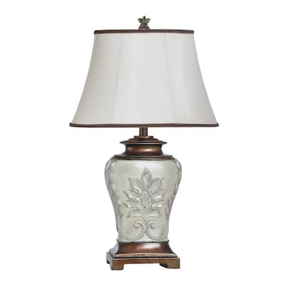 StyleCraft Magonia Table Lamp - Cream, Off-White With Antique Gold Accent Finish