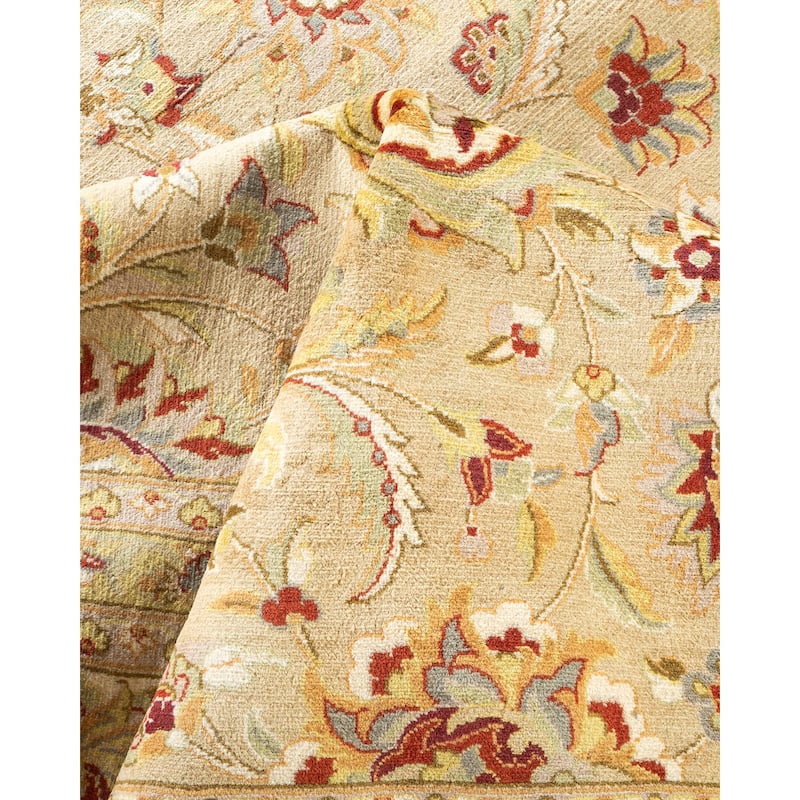 Overton Hand Knotted Wool Vintage Inspired Traditional Mogul Ivory Area Rug - 9 x 12