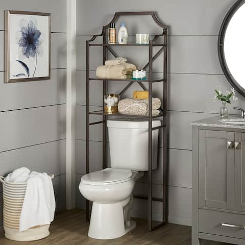 Bryony Glass and Metal Bathroom Shelves by iNSPIRE Q Classic