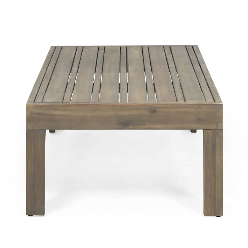 Linwood Acacia Wood and Wicker Outdoor Loveseat and Coffee Table Set with Cushions by Christopher Knight Home