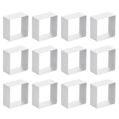 12pcs Metal Cookie Cutter Aluminum Alloy Square Cookie Cutter for Biscuit Silver