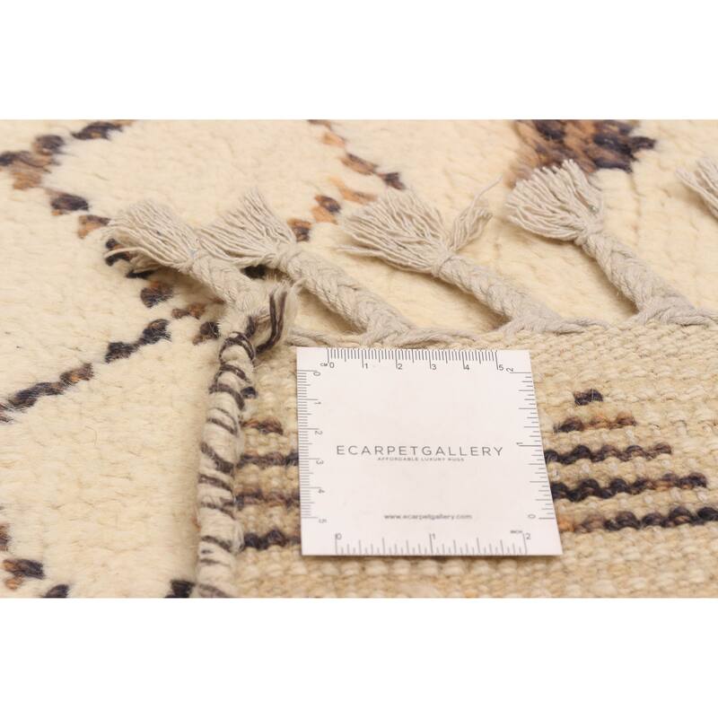 ECARPETGALLERY Hand-knotted Pak Finest Marrakesh Cream Wool Rug - 8'1 x 10'8