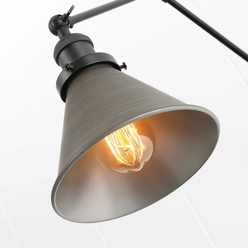 Merida Adjustable Swing Arm Wall Sconces Silver Brushed Plug-in Wall Lamp - L 21" x W 7.3 "x H 8"