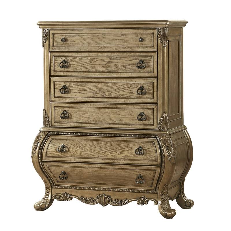 Versaille Vintage Oak 6-Drawer Dresser