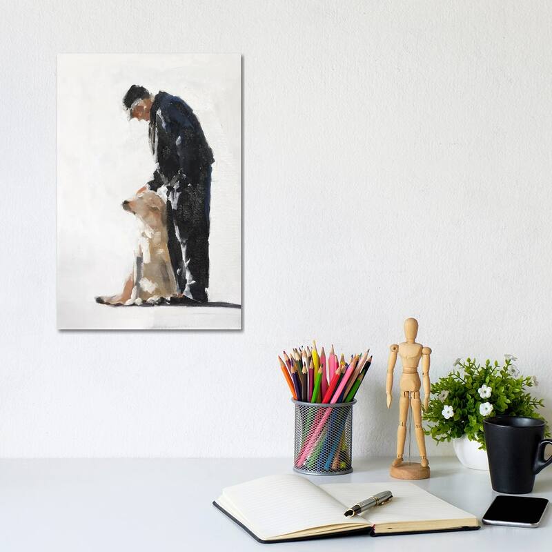 iCanvas "Man And His Golden Labrador" by James Coates Canvas Print - 12x8x0.75