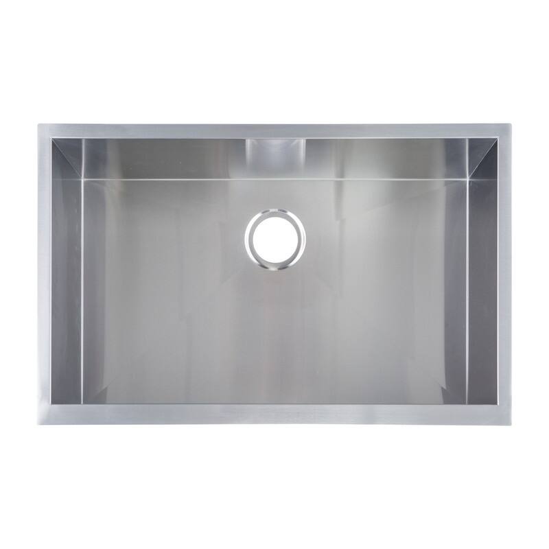 Yosemite Home Decor 19" x 32" Stainless Steel Undermount Right-Angled Single Sink - 19 x 32 x 10 - 19 x 32 x 10 - Silver