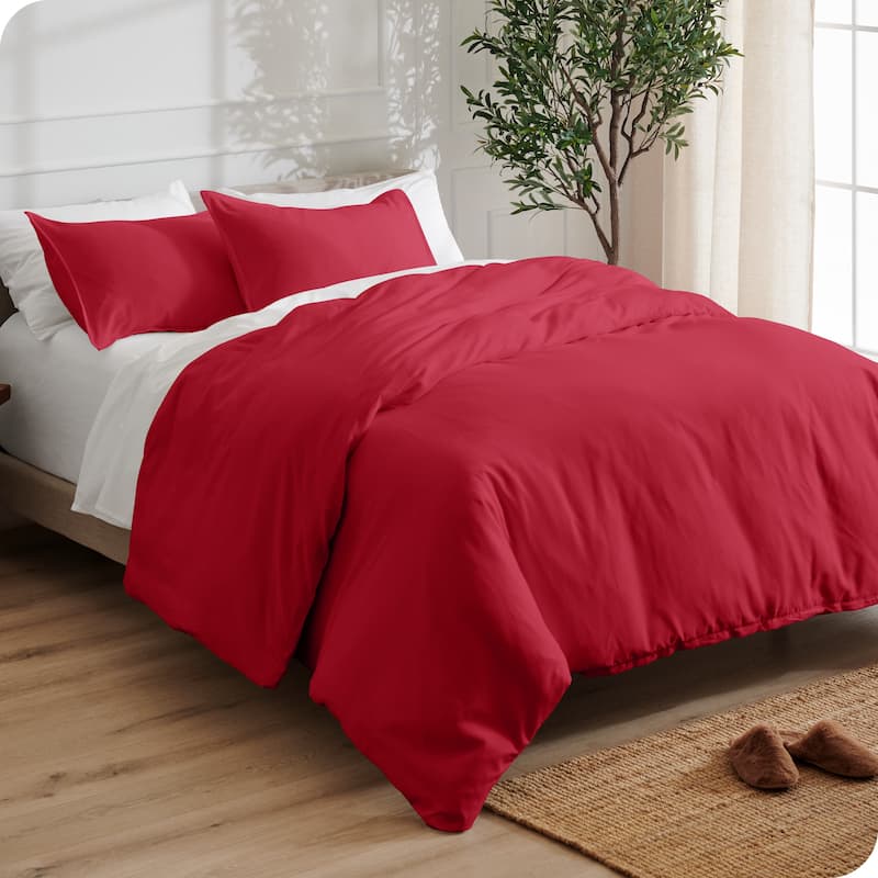 Bare Home Soft Hypoallergenic Microfiber Duvet Cover and Sham Set