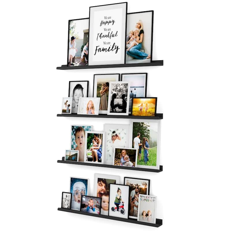 Wallniture Boston 46" Floating Shelves for Wall, Picture Ledge (Set of 4)