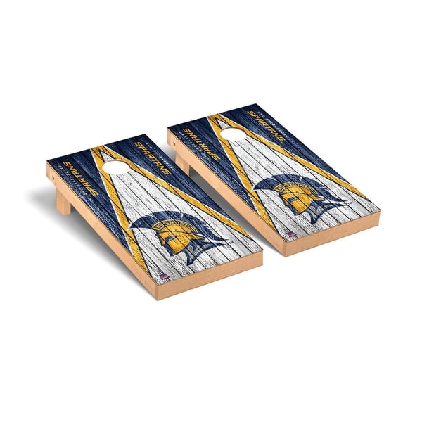slide 2 of 5, University of North Carolina at Greensboro UNCG Spartans Triangle Cornhole Board Set