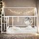 preview thumbnail 2 of 30, Metal House Bed Frame with Functional Desk Power Outlets and USB Ports