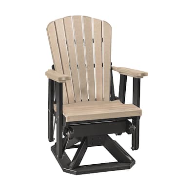 OS Home and Office Model Fan Back Swivel Glider in Weatherwood with a black base
