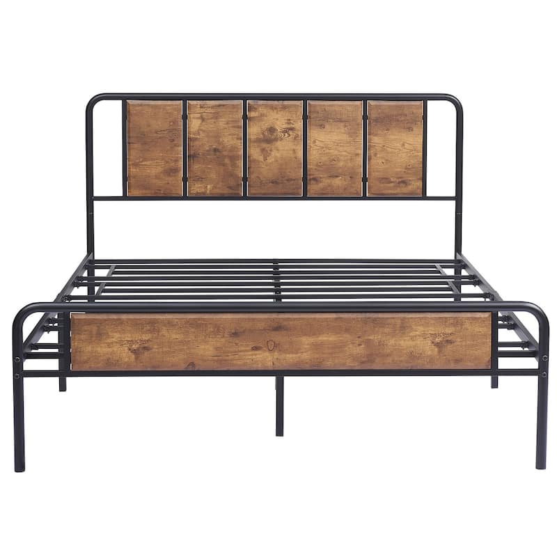 Taomika 3-Pieces Mid Century Bedroom Set,Rustic Brown