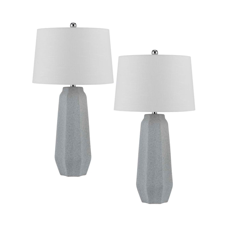 Drayton 30" Height Stone Grey Ceramic 2 Pack Table Lamps - One Size