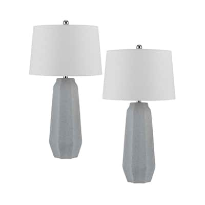 Drayton 30" Height Stone Grey Ceramic 2 Pack Table Lamps - One Size
