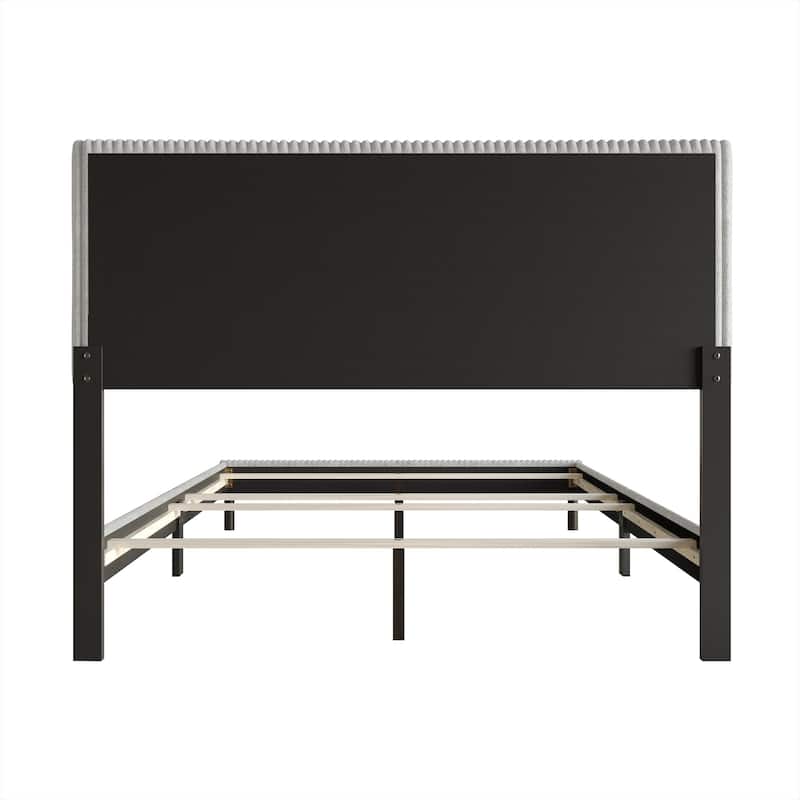 Clayfell Osceola Luxurious Corduroy Upholstered Panel Bed
