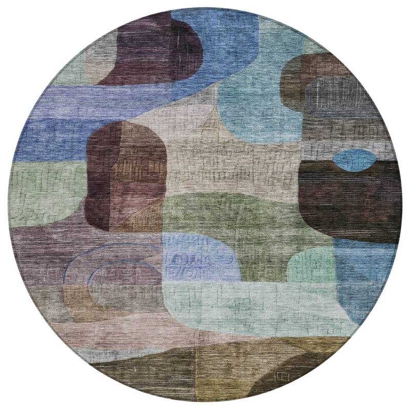 HomeRoots Abstract Transitional Rectangle Outdoor Rug