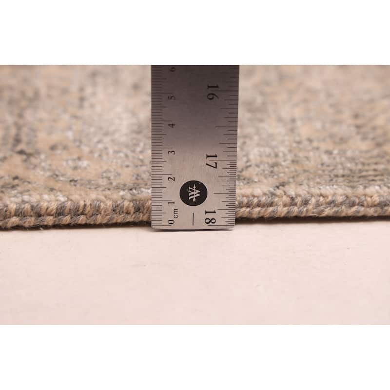 ECARPETGALLERY Hand-knotted Heritage Tan Silk, Wool Rug - 2'6 x 10'2