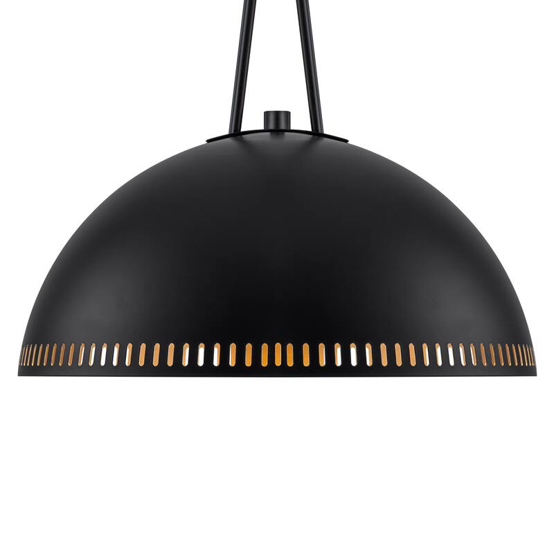 Modern Dome Pendant Light with Gold Interior Kitchen Lamp - Dia.16-in