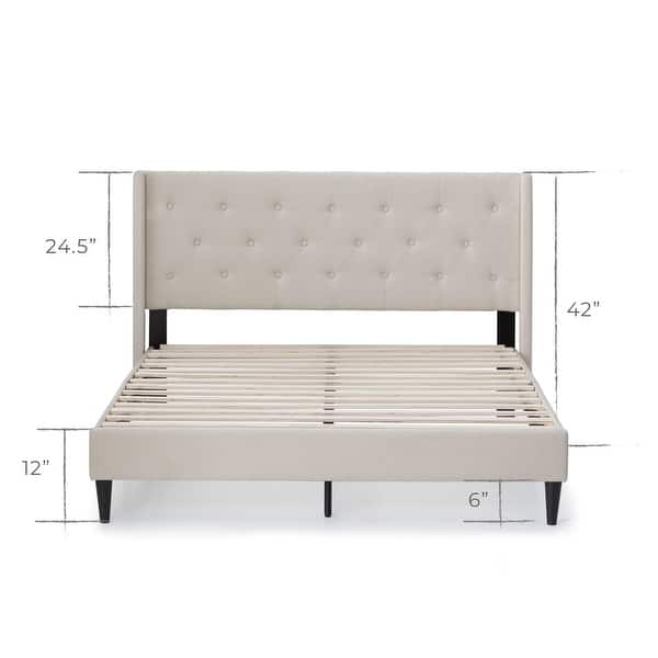 dimension image slide 0 of 6, Brookside Isabelle Button Tufted Wingback Upholstered Bed