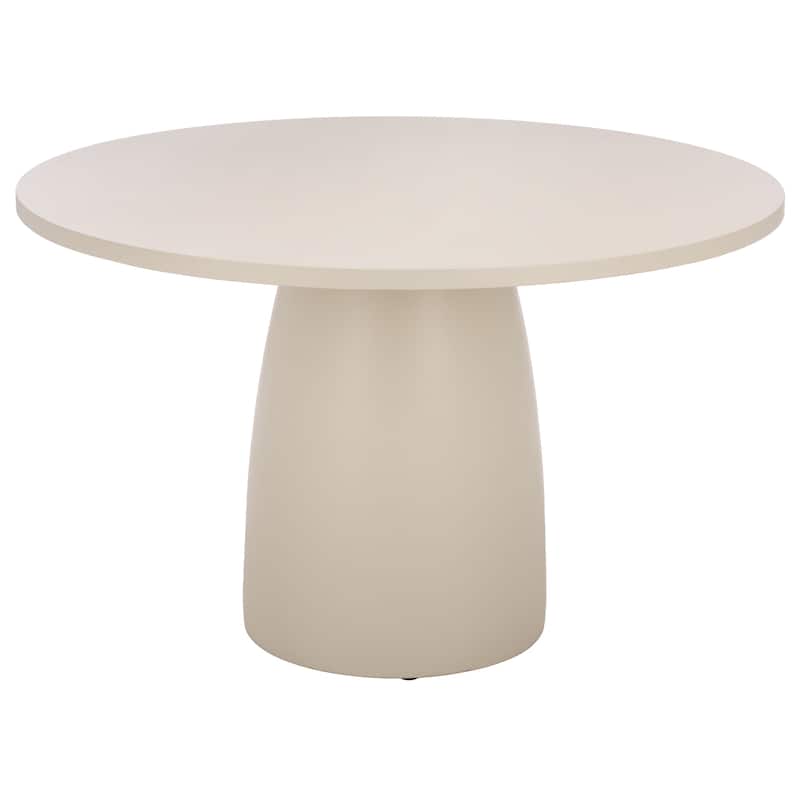 SAFAVIEH Outdoor Patio Furniture Tina Round Dining Table, Pedestal Table for Indoor and Outdoor Use - 47"W x 47"D x 30"H - Ivory