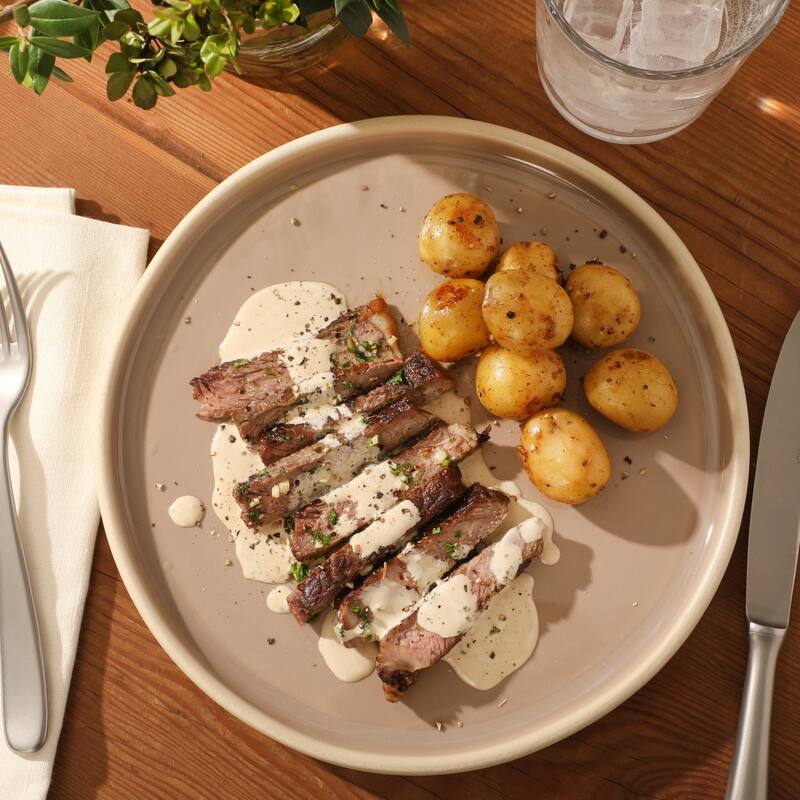 Gibson Elite - Made in Portugal - Port Gaia 12 Piece (Service for 4) Reactive Glaze Dishes Stoneware Ceramic Dinnerware Set