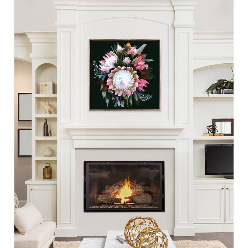 Sylvie Beaded Peninsula Wild Flower Framed Canvas by Inkheart Designs