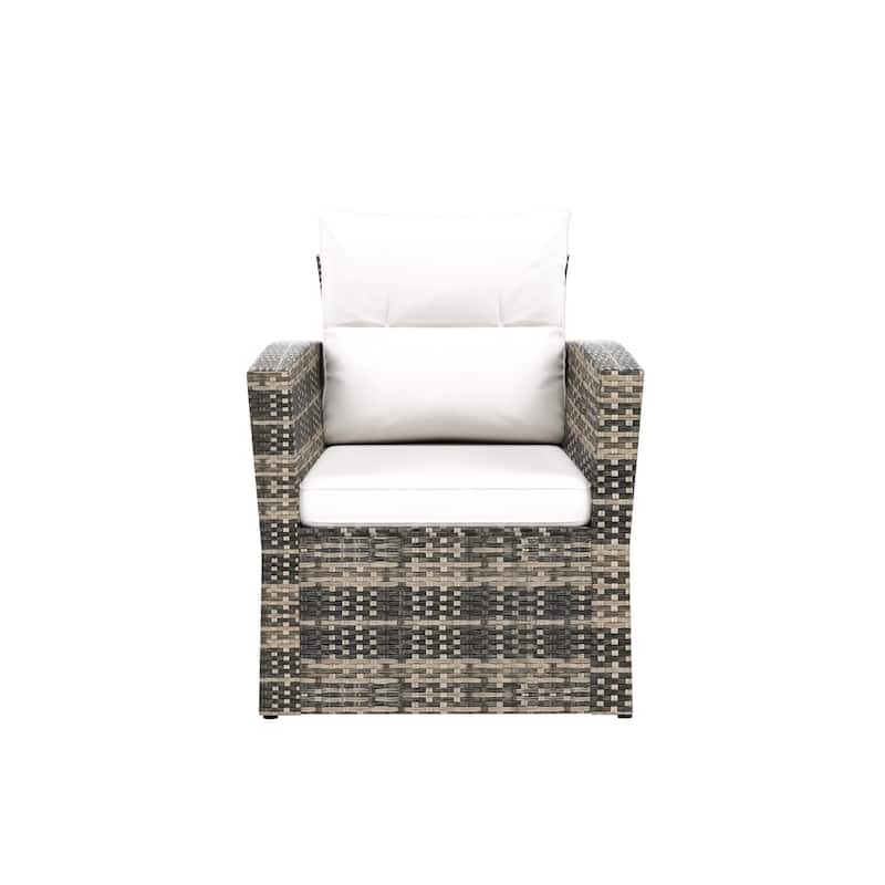 Cruz 4-Piece Outdoor Wicker Cushioned Patio Set and Storage Table