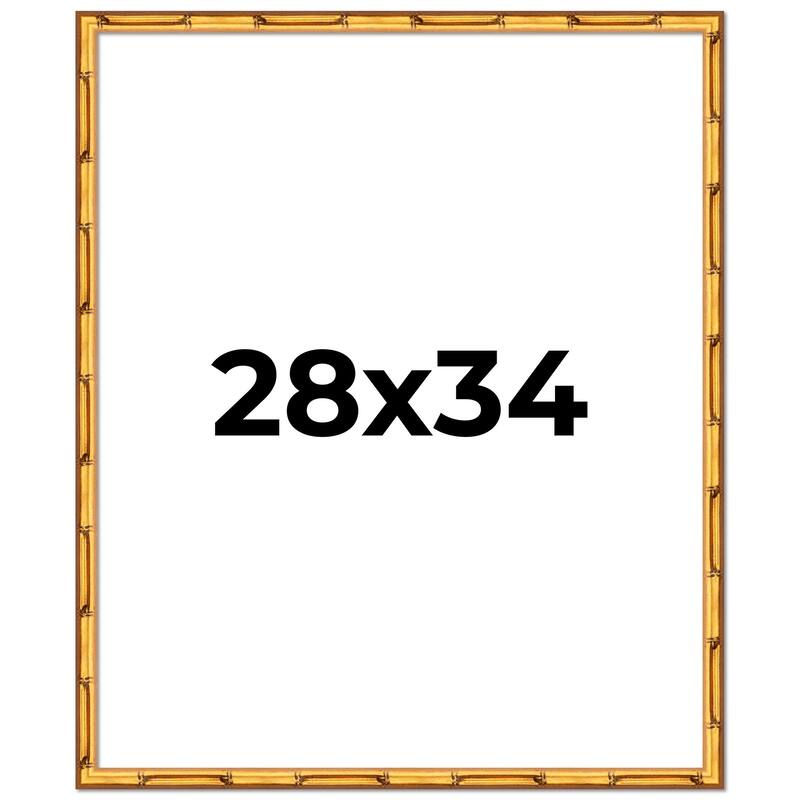 28x34 Frame Gold Bamboo Picture Frame - Complete Modern Photo Frame
