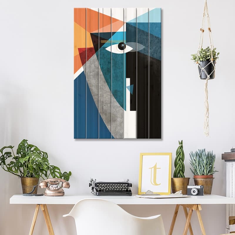 The Kiss Print On Wood by Soul Curry Art & Illustrations - Multi-Color