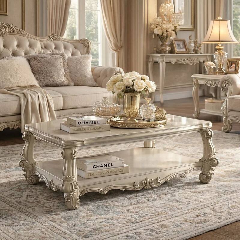 Imperial Coffee Table, Bone White