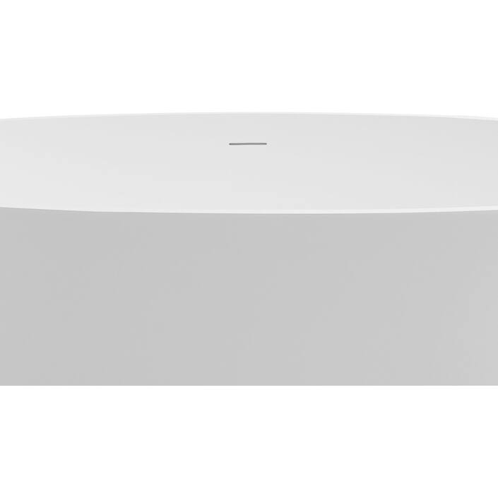 ABRUZZO 65'' x 34.25'' Freestanding Soaking Solid Surface Bathtub with Overflow and Pop-up Drain