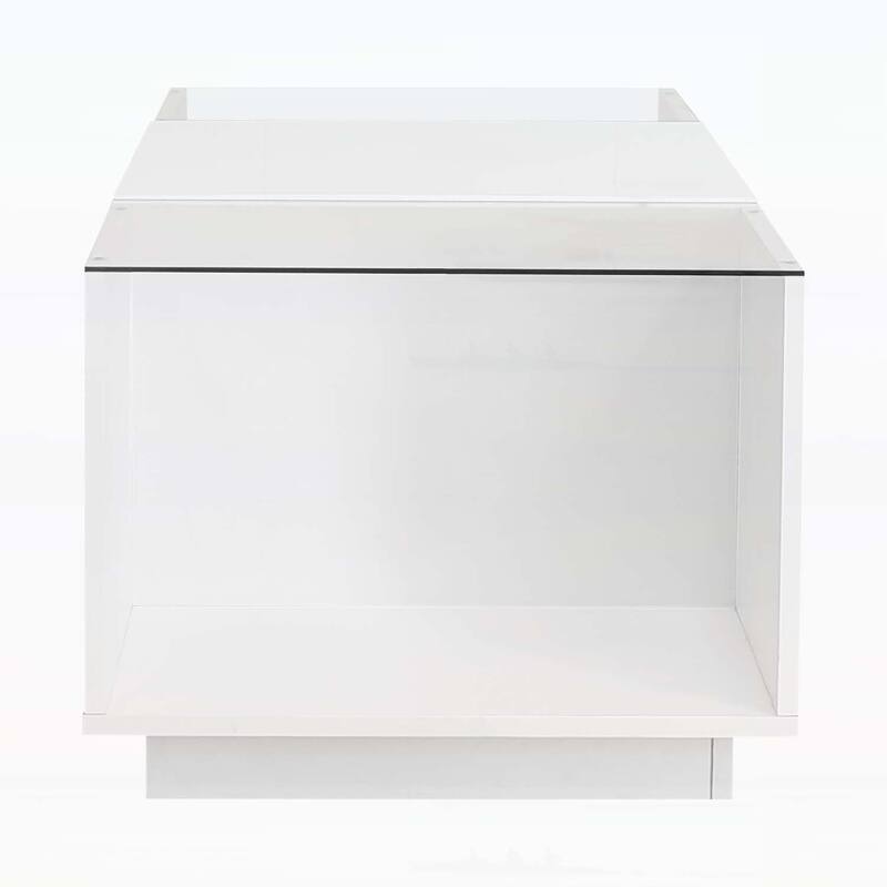Modern Center Table with Open Storage and 2 Hidden Drawers for Living Room