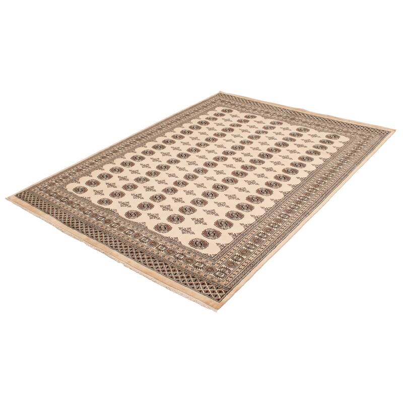 ECARPETGALLERY Hand-knotted Finest Peshawar Bokhara Ivory Wool Rug - 8'3 x 10'9