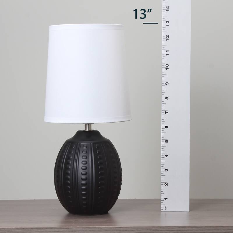 Mini Oval Table Lamp with Tapered Shade - 12.5" - Black