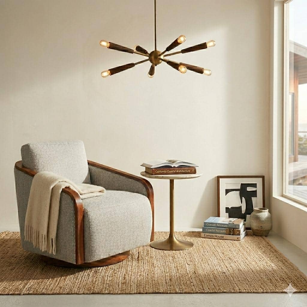 Chenille Modern 360°Swivel Barrel Chair Round Base