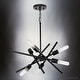 preview thumbnail 4 of 3, Luxury Mid Century Modern Chandelier, 10.5H x 22.055W, with Minimalist Style, Matte Black, UHP4426 by Urban Ambiance