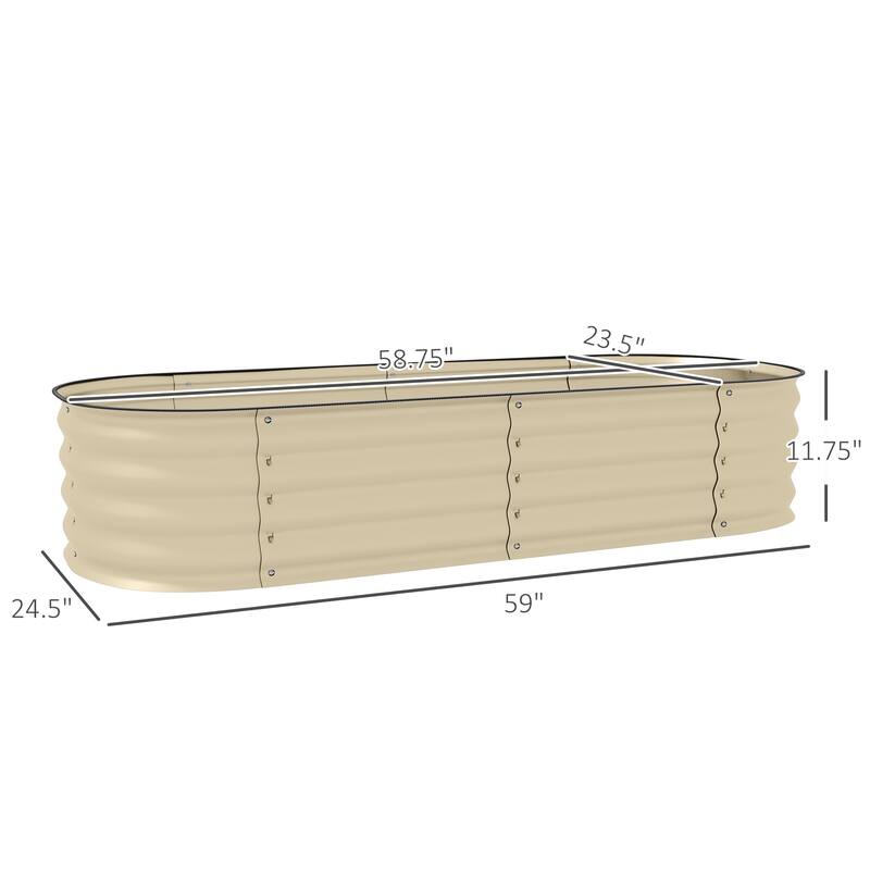 4.9' x 2' x 1' Galvanized Raised Garden Bed Kit, Outdoor Metal Elevated Planter Box with Safety Edging, Easy DIY Stock Tank