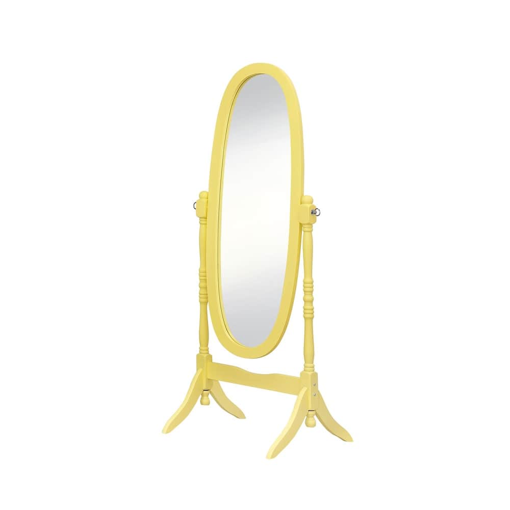 GTU Furniture Swivel Adjustable Full-Length Standing Oval Wood Cheval Floor Mirror